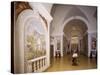 Glimpse of Cruciform Hall with Frescoes-null-Stretched Canvas