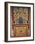 Glimpse of Nuptial Chamber with Fireplace with Carved and Gilded Fire-Guard and Mirror-Antonio Vernieri-Framed Giclee Print