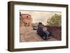 Glimpse of Spello with Vintage Cars in the Foreground, Spello, Perugia District, Umbria, Italy-ClickAlps-Framed Photographic Print