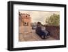 Glimpse of Spello with Vintage Cars in the Foreground, Spello, Perugia District, Umbria, Italy-ClickAlps-Framed Photographic Print