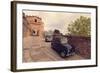 Glimpse of Spello with Vintage Cars in the Foreground, Spello, Perugia District, Umbria, Italy-ClickAlps-Framed Photographic Print