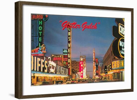 Glitter Gulch, Las Vegas, Nevada-null-Framed Art Print