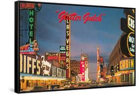 Glitter Gulch, Las Vegas, Nevada-null-Framed Stretched Canvas