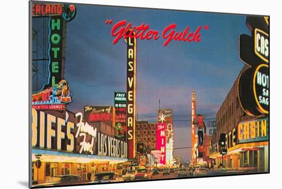 Glitter Gulch, Las Vegas, Nevada-null-Mounted Art Print