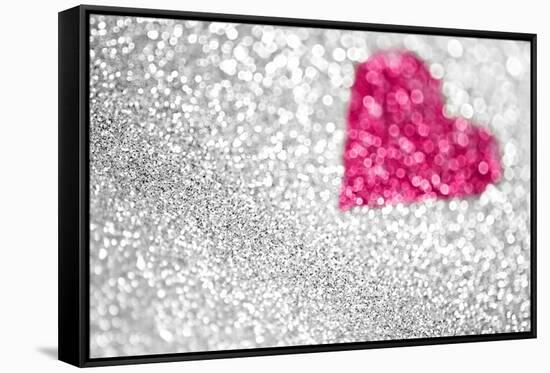 Glitter Heart Background-Stephanie Zieber-Framed Stretched Canvas