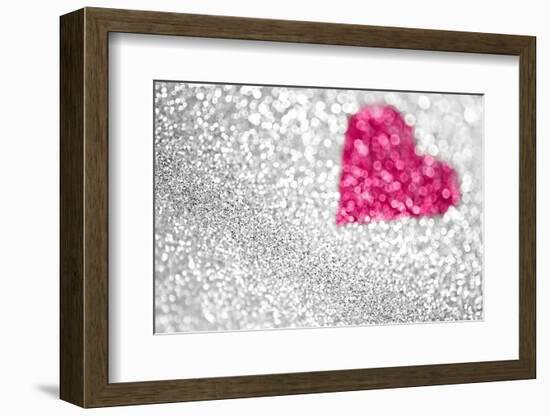 Glitter Heart Background-Stephanie Zieber-Framed Photographic Print