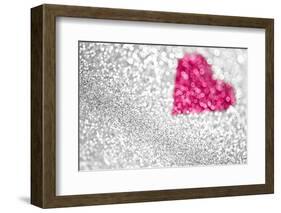 Glitter Heart Background-Stephanie Zieber-Framed Photographic Print