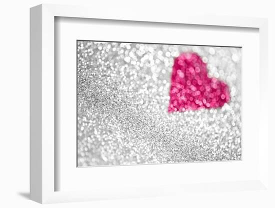 Glitter Heart Background-Stephanie Zieber-Framed Photographic Print