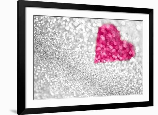 Glitter Heart Background-Stephanie Zieber-Framed Photographic Print