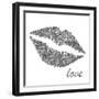 Glitter Lips Sq II-N. Harbick-Framed Art Print