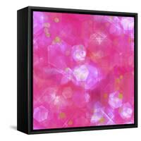 Glitter Love Pink Pattern-Tina Lavoie-Framed Stretched Canvas