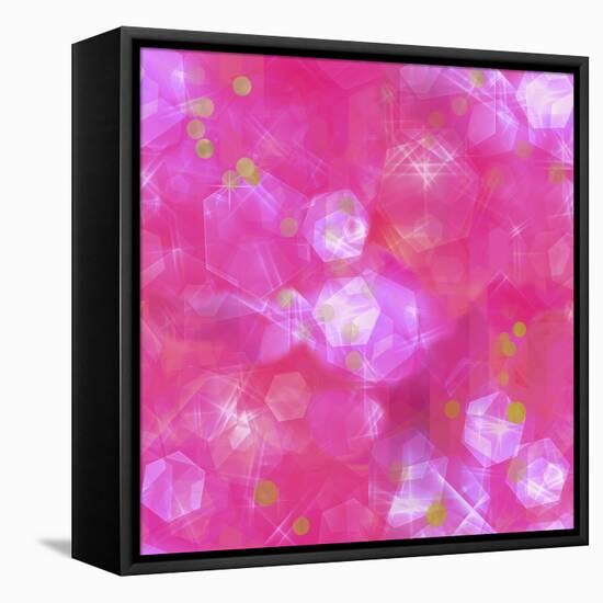 Glitter Love Pink Pattern-Tina Lavoie-Framed Stretched Canvas