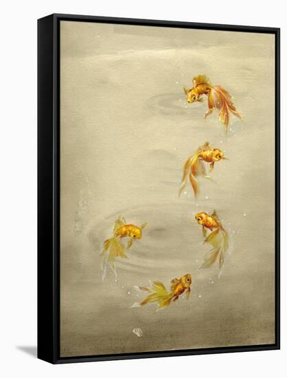 Glittering Goldfish-Peggy Harris-Framed Stretched Canvas