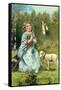 Glitzer Easter Greetings, Lamb, Girl Praying, Crook-null-Framed Stretched Canvas