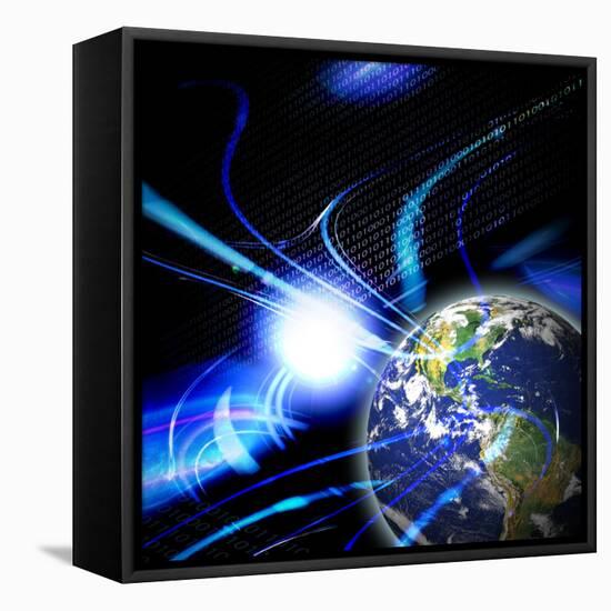 Global Communication-arenacreative-Framed Stretched Canvas