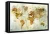 Global Patterned Map-Ken Roko-Framed Stretched Canvas