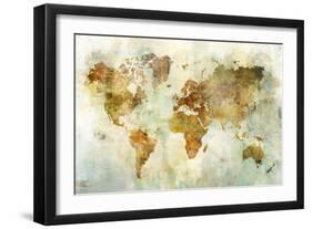 Global Patterned Map-Ken Roko-Framed Art Print