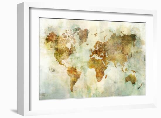 Global Patterned Map-Ken Roko-Framed Art Print