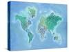 Global Patterned World Map-Arnie Fisk-Stretched Canvas