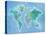 Global Patterned World Map-Arnie Fisk-Stretched Canvas