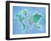 Global Patterned World Map-Arnie Fisk-Framed Art Print