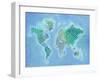 Global Patterned World Map-Arnie Fisk-Framed Art Print