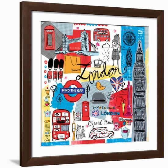 Global Travel III-Farida Zaman-Framed Art Print