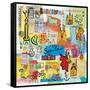 Global Travel IX-Farida Zaman-Framed Stretched Canvas