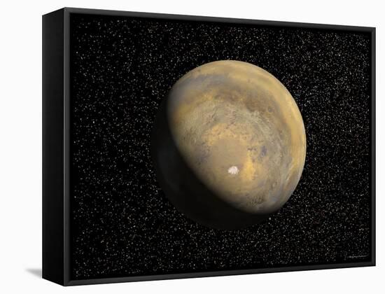 Global View of Mars-Stocktrek Images-Framed Stretched Canvas
