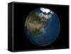 Global View over Asia Showing Arctic Sea Ice-Stocktrek Images-Framed Stretched Canvas