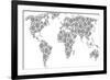 Global World Map Concept Combined of Boat Steering Wheel Icons. Vector Boat Steering Wheel Items Ar-Aha-Soft-Framed Art Print