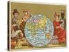 Globe - 19th Century French Trade Card-null-Stretched Canvas