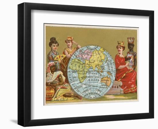 Globe - 19th Century French Trade Card-null-Framed Giclee Print