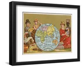 Globe - 19th Century French Trade Card-null-Framed Giclee Print