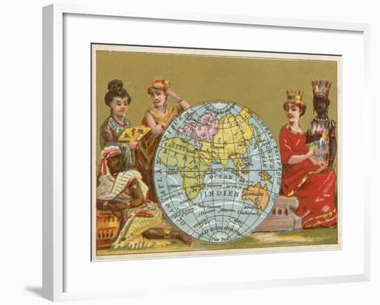 Globe - 19th Century French Trade Card-null-Framed Giclee Print