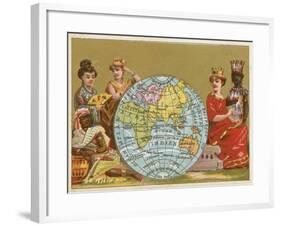 Globe - 19th Century French Trade Card-null-Framed Giclee Print