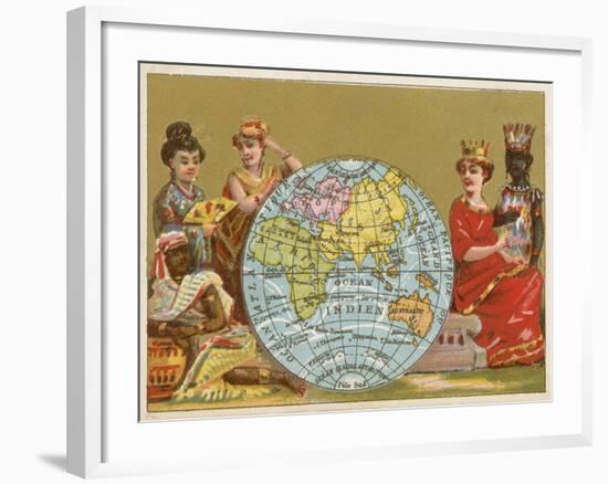 Globe - 19th Century French Trade Card-null-Framed Giclee Print