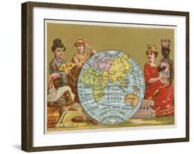 Globe - 19th Century French Trade Card-null-Framed Giclee Print