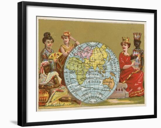 Globe - 19th Century French Trade Card-null-Framed Giclee Print