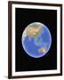 Globe against starfield-Matthias Kulka-Framed Giclee Print