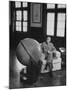 Globe in Office of Chinese President Chiang Kai-Shek in Formosa-John Dominis-Mounted Premium Photographic Print