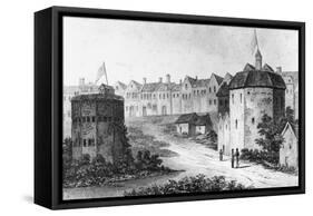 Globe Theatre, Bankside, Southwark and the Bear Garden, C1597-null-Framed Stretched Canvas