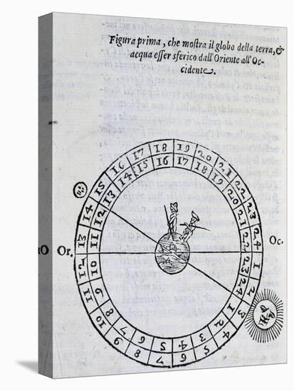 Globe with the East and the West, from Cosmography by Francesco Barozzi (1537-1604), Venice, 1607-null-Stretched Canvas