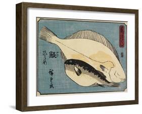 Globefish and Flounder, 1830-1844-Utagawa Hiroshige-Framed Giclee Print