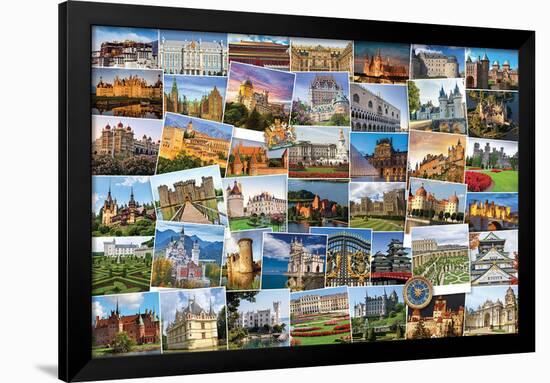 Globetrotter Castles Collage-null-Framed Poster