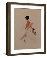 Globetrotter. Figurine for the Opera Victory over the Sun by A. Kruchenykh, 1920-1921-El Lissitzky-Framed Giclee Print