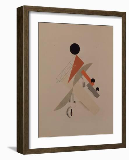 Globetrotter. Figurine for the Opera Victory over the Sun by A. Kruchenykh, 1920-1921-El Lissitzky-Framed Giclee Print