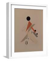 Globetrotter. Figurine for the Opera Victory over the Sun by A. Kruchenykh, 1920-1921-El Lissitzky-Framed Giclee Print