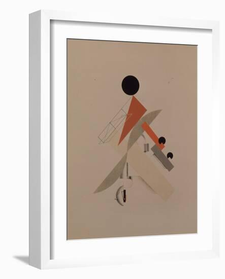 Globetrotter. Figurine for the Opera Victory over the Sun by A. Kruchenykh, 1920-1921-El Lissitzky-Framed Giclee Print