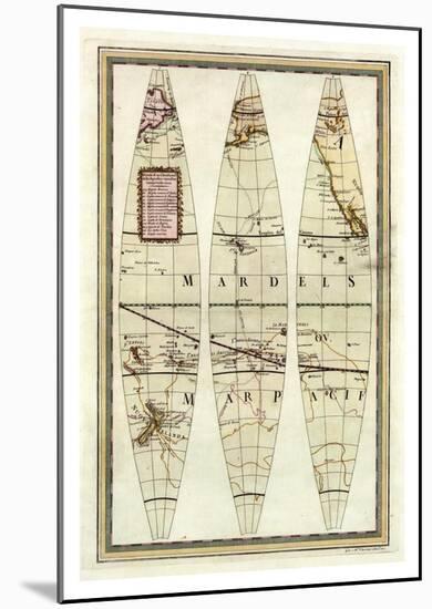 Globo Terrestre II, c.1792-Giovanni Maria Cassini-Mounted Art Print